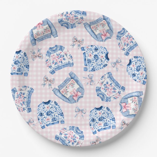 Grandmillennial | Ugly Christmas Sweaters Paper Plate (Front)