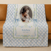 Grandmillennial Watercolor Bows Nana Photo