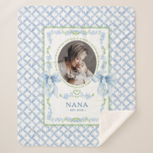 Grandmillennial Watercolor Bows Nana Photo