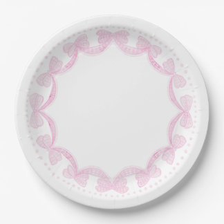 Grandmillennial Watercolor Bows Paper Plates
