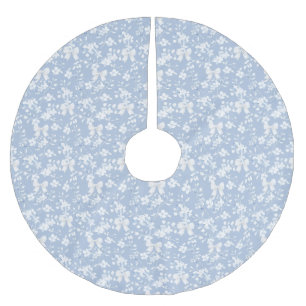 Grandmillennial White Floral Chinoiserie Bows Brushed Polyester Tree Skirt