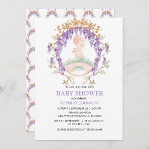 Grandmillennial Wisteria Baby Shower Invitation