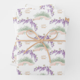 Grandmillennial Wisteria Baby Shower  Wrapping Paper Sheet