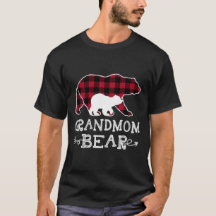 Grandmom Bear Christmas Pajama Red Plaid Buffalo A T-Shirt