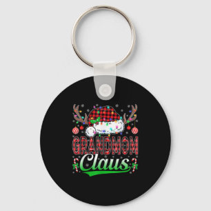 Grandmom Claus Christmas Lights Matching Family Xm Key Ring