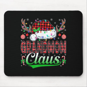 Grandmom Claus Christmas Lights Matching Family Xm Mouse Mat