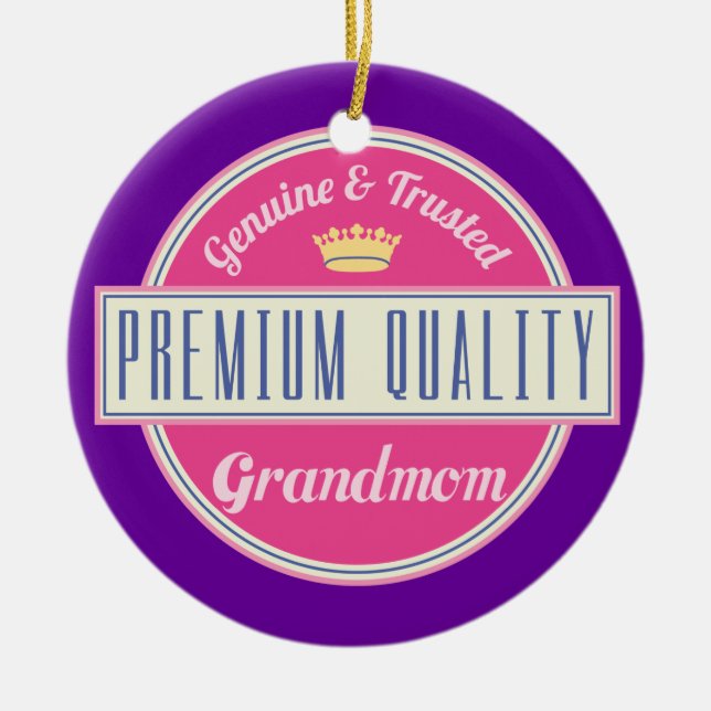 Grandmom (Funny) Gift Ceramic Tree Decoration (Front)