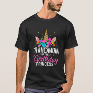 Grandmom Of The Birthday Princess Funny Unicorn Bi T-Shirt