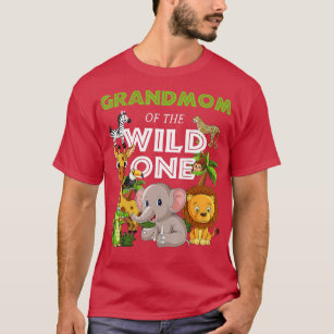 GrandMom of the Wild One Zoo Birthday Safari Jungl T-Shirt