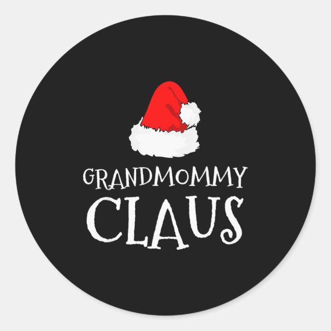 Grandmommy Claus Christmas Santa's Pajama Family M Classic Round Sticker (Front)