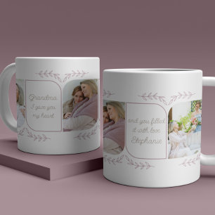 Grandmother 3 Vertical Photo Loving Words Feminine Coffee Mug