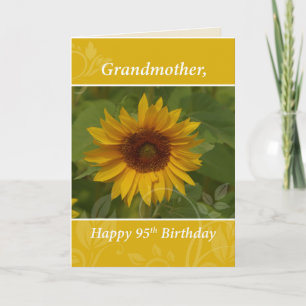 Grandmother 95th Birthday with Sunflower Card