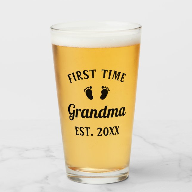 Grandmother Abuela Nonna Grammy First Time Grandma Glass (Front Filled)