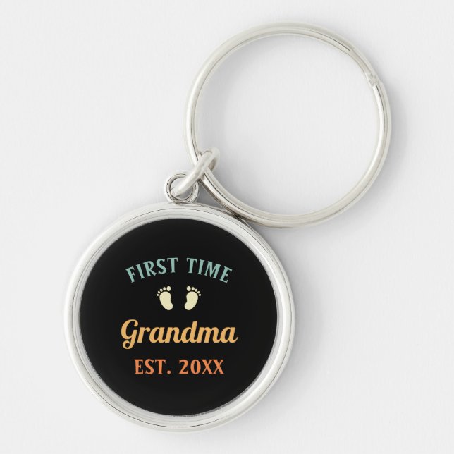 Grandmother Abuela Nonna Grammy First Time Grandma Key Ring (Front)