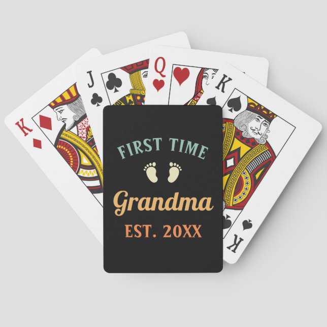 Grandmother Abuela Nonna Grammy First Time Grandma Playing Cards (Back)