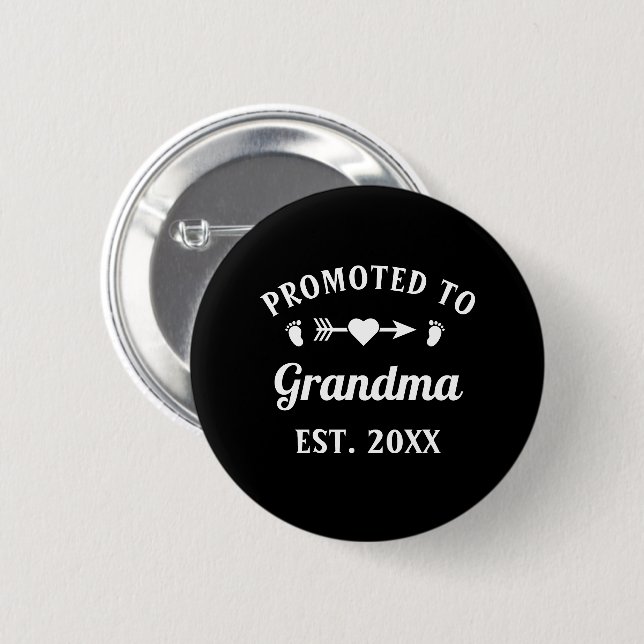 Grandmother Abuela Nonna Nanna Promoted To Grandma 6 Cm Round Badge (Front & Back)