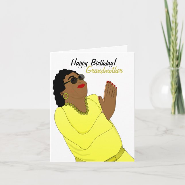 Grandmother African American Happy Birthday! Card (Front)