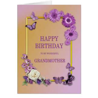 Grandmother Birthday Flowers and Butterflies