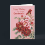 Grandmother Birthday Peonies Card<br><div class="desc">A delightful illustration of pink and red peonies to wish your grandmother a happy birthday. This card is full of love,  and elegant and classy at the same time.</div>