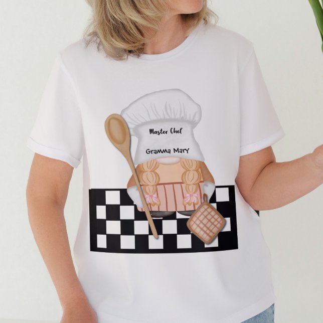 Grandmother Birthday Whimsical Gnome Chef Cooking T-Shirt (Creator Uploaded)
