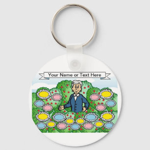 Grandmother Cartoon by PrintedPerfection.com Key Ring