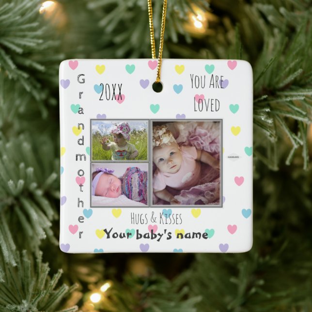 Grandmother Ceramic Photo Ornament  (Tree)