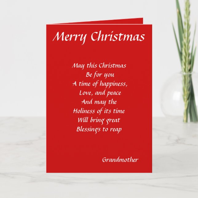 Grandmother Christmas greeting cards (Front)