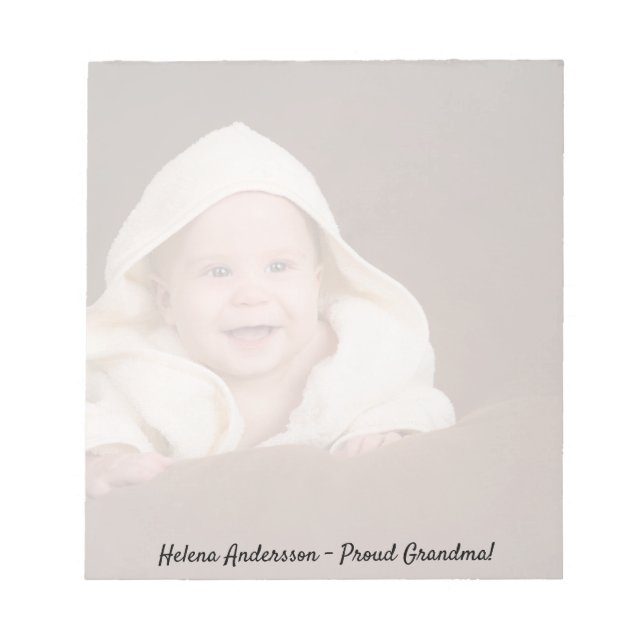 Grandmother custom baby photo grandchild notepad (Front)