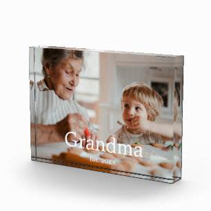 Grandmother Established Modern Photo Gift Block