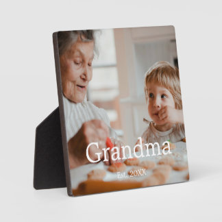 Grandmother Established Modern Photo Gift Plaque