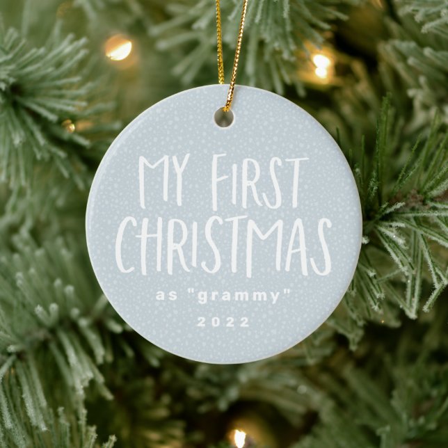 Grandmother first Christmas personalised photo Ceramic Tree Decoration (Tree)