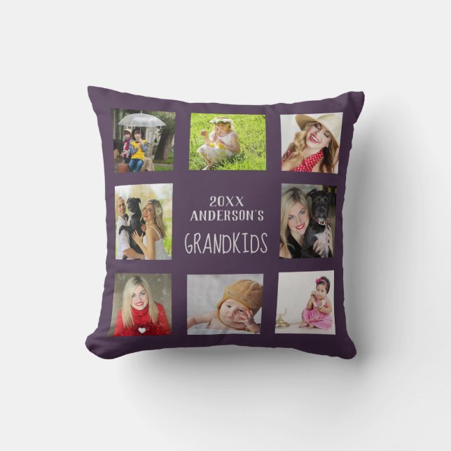 Grandmother Grandfather PHOTO Collage Gift Cushion (Front)