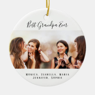 Grandmother grandkids photo ceramic tree decoration