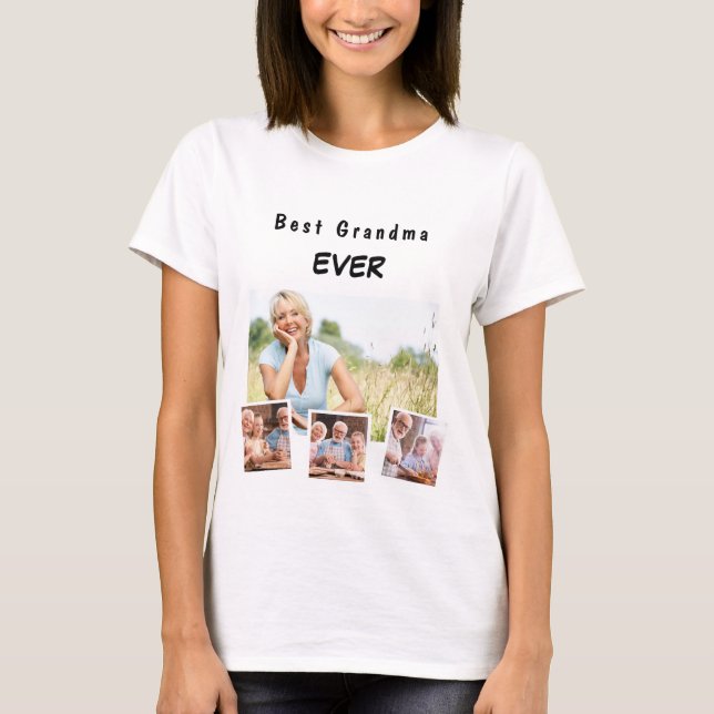 Grandmother grandma family photo collage T-Shirt (Front)