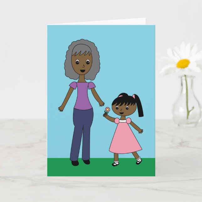 Grandmother Grandparents Day Black Granddaughter Card (Small Plant)