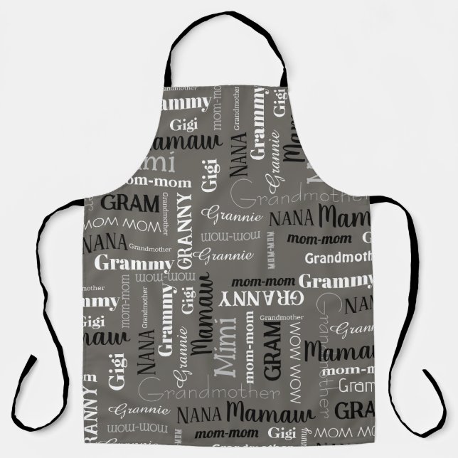 Grandmother Granny Apron Customise her Nickname (Front)