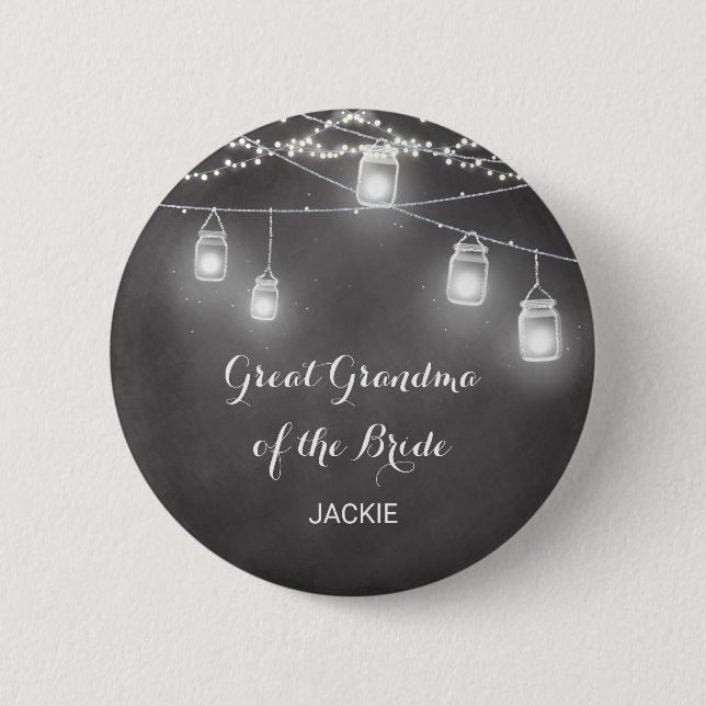 Grandmother Great Grandma Black White Wedding 6 Cm Round Badge (Front)