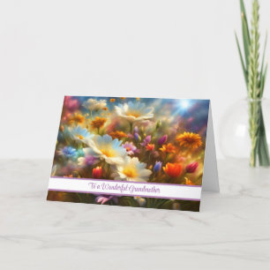 Grandmother Happy Mothers Day with Flowers  Card