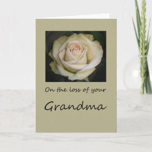 Grandmother loss Rose sympathy Card