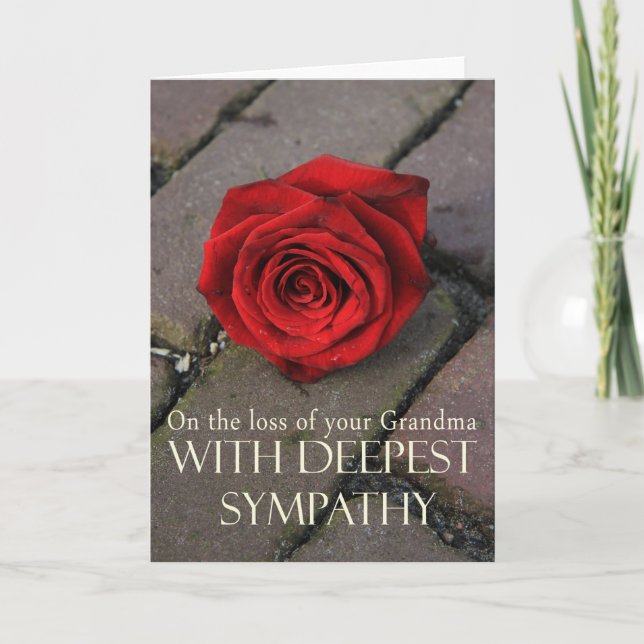 Grandmother loss Rose sympathy Card (Front)