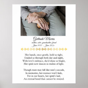 Grandmother Memorial Poem with Photo Poster