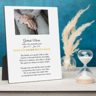 Grandmother Memorial Poem with Photo Tabletop Plaque