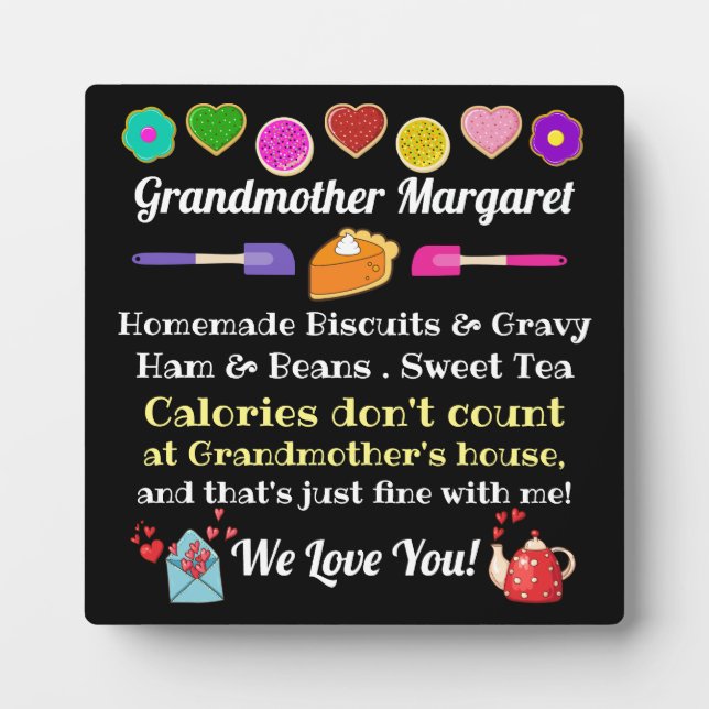 Grandmother, Mother, ETC. Plaque (Front)