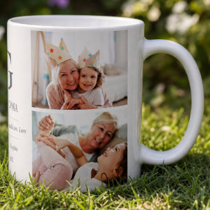 Grandmother Multi Photo Grandma Typography Cute Coffee Mug