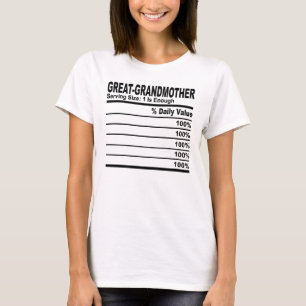 Grandmother Nutrition Facts Custom Personalise  T-Shirt