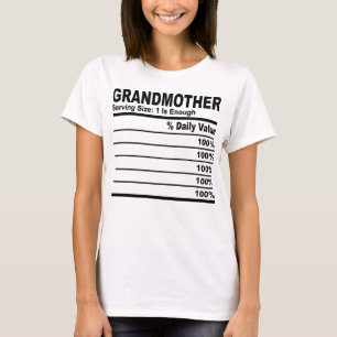 Grandmother Nutrition Facts Personalised Women T-Shirt