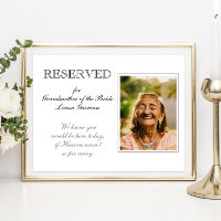 Grandmother of Bride Reserved Seat Memorial Photo