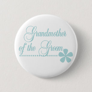 Grandmother of Groom Teal Elegance 6 Cm Round Badge