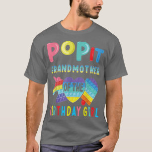 grandmother of the Birthday Girl Pop It Unicorn Bi T-Shirt