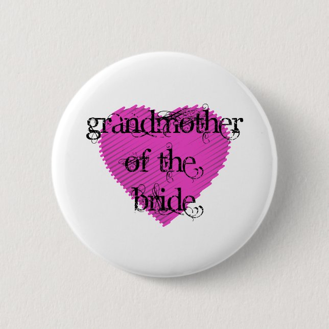 Grandmother of the Bride 6 Cm Round Badge (Front)